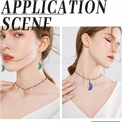 48 pendentif en verre peint par pulvérisation transparent et imitation jade&nbsp;GLAA-FH0001-39