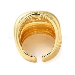 Offene Manschettenringe aus Messing mit Mikropavé-Kubikzirkonia für Damen&nbsp;RJEW-A048-16G