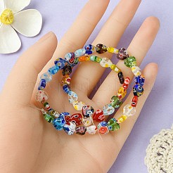 Herz handgemachte Millefiori Glasperlen&nbsp;LK-YW0001-07