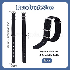 3 Stück Nylon-Uhrenarmbänder&nbsp;AJEW-OC0015-63A