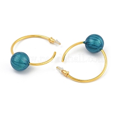 Orecchini a cerchio rotondi in ottone smaltato per donna&nbsp;EJEW-Q391-35G-01