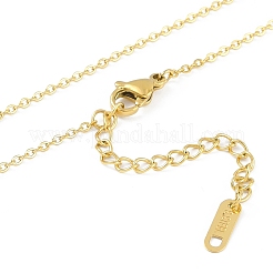 Ionenbeschichtung (IP) 304 Edelstahl Kristall Strass Herz Anhänger Halsketten für Frauen&nbsp;NJEW-K276-16G