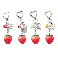 4 pz di decorazioni pendenti in resina a forma di fragola&nbsp;HJEW-JM03855