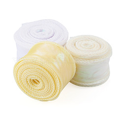 3 rotolo di nastro iridescente in filato a spina di pesce bicolore per realizzare fiocchi&nbsp;OCOR-TA0004-11B