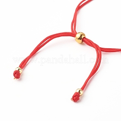 Bracciali con cordino in filo di nylon regolabile con perline incrociate in ottone&nbsp;BJEW-JB06396