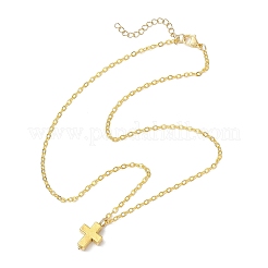 2 collier pendentif croix en alliage 2 couleurs&nbsp;NJEW-JN05187
