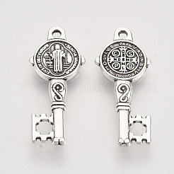 Pendentifs en alliage de style tibétain&nbsp;TIBEP-T009-18AS-RS