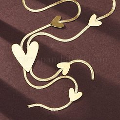 304 Edelstahl Herz Y Halsketten&nbsp;NJEW-R026-30G
