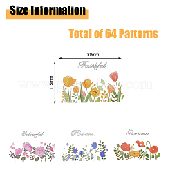 Transferaufkleber zum Aufreiben mit Blumenmotiv aus klarer Folie für Glasbecher&nbsp;AJEW-WH0083-41