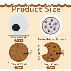 40 parche de tela bordado de poliéster con diseño de galletas de chocolate de 3 estilos.&nbsp;PATC-OC0001-05