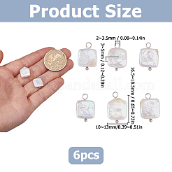 6 Stück natürliche Süßwasserperle Keshi-Perlenanhänger&nbsp;STAS-HS0001-89P