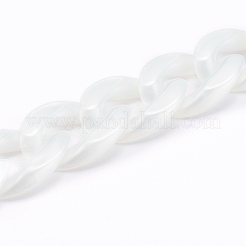 Chaînes gourmettes en acrylique opaque faites à la main&nbsp;AJEW-JB00925-05