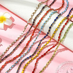 2 brin de perles de verre de couleur opaque électrolytique&nbsp;EGLA-YW0005-26A