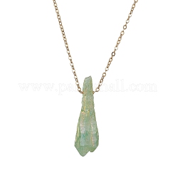 Colliers avec pendentif en forme de larme torsadée en cristal de quartz naturel teint&nbsp;NJEW-JN04497-02
