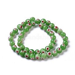 Runden Millefiori Glasperlen Stränge&nbsp;LK-P002-12