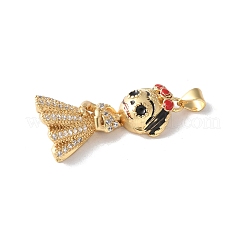 Pendentifs avec zircon cubiques à micro-pavés en laiton&nbsp;X-KK-A252-25G
