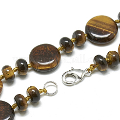 Colliers de perles naturelles en œil de tigre&nbsp;NJEW-S393-14