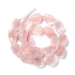 Fili di perline di quarzo rosa naturale grezzo grezzo&nbsp;G-G010-15