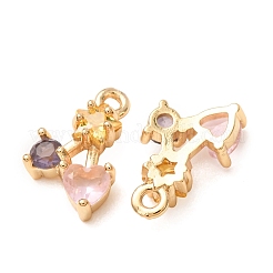 Breloques en laiton zircon cubique micro pavé&nbsp;CU-K002-29B-G