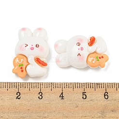 Cabochon decoden in resina opaca a tema coniglio natalizio&nbsp;CRES-B022-04A
