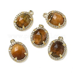 Pendentifs ovales à facettes en pierres précieuses mixtes naturelles&nbsp;G-I375-02G