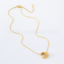 3 collana con ciondolo intrecciato minimalista in acciaio inossidabile per donna&nbsp;KY1122