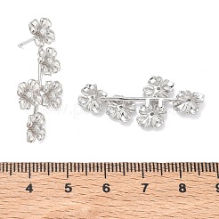 Ohrstecker aus Messing mit Mikropavé-Zirkonia für Damen&nbsp;EJEW-A167-24P
