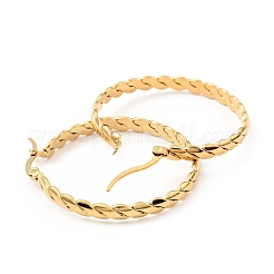 Orecchini a cerchio in corda intrecciata in acciaio inossidabile 303 con perni in acciaio inossidabile 316 per donna&nbsp;EJEW-F285-36G
