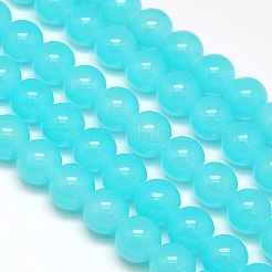 Nachahmung Jade Glas runde Perle Stränge&nbsp;GLAA-A022C-12mm-M