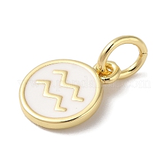 Véritables breloques en émail en laiton plaqué 18k or véritable&nbsp;KK-L216-001G-E02