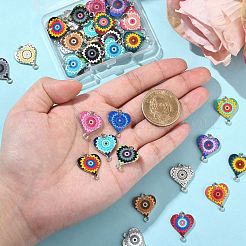 44 stücke 22 farben legierung emaille verbinder charms&nbsp;ENAM-CJ0006-64