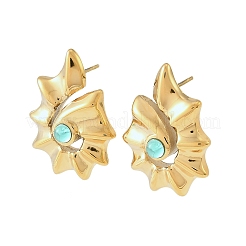 Boucles d'oreilles à tige en acier inoxydable 304 avec strass&nbsp;EJEW-Z173-05G
