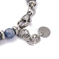 Bracelet de perles rondes en sodalite naturelle et hématite synthétique&nbsp;BJEW-P339-02P-05