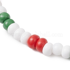 Bracelets extensibles de Noël en perles de verre et perles de verre artisanales pour femmes&nbsp;BJEW-MZ00197-03