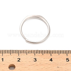 925 anello regolabile in argento sterling rodiato&nbsp;RJEW-S397-01P-01