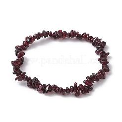 Stretch-Armbänder mit natürlichen Granatsplittern für Damen&nbsp;BJEW-JB10046-09