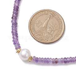 Collane di perle e ametista naturale&nbsp;NJEW-JN05092-01