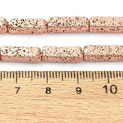 Fili di perle di roccia lavica naturale elettrodeposta&nbsp;G-I360-K03-03