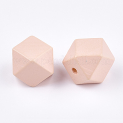 Perles en bois naturel peintes&nbsp;WOOD-Q040-017A-09