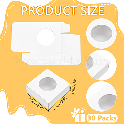 Leere handgemachte Seifenverpackungsboxen aus Pappe mit rundem Sichtfenster&nbsp;CON-WH0086-178B
