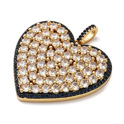 Pendentifs avec zircon cubiques à micro-pavés en laiton&nbsp;KK-U076-18G-01
