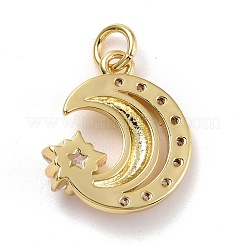 Pendenti in zirconi cubici trasparenti in micro pavè di ottone&nbsp;ZIRC-E165-04G