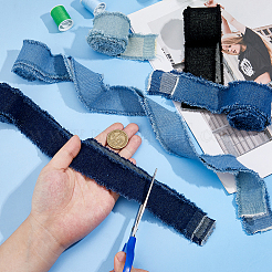 5 Stück 5 Farben Polyester-Denim-Stoffband&nbsp;DIY-FH0008-06
