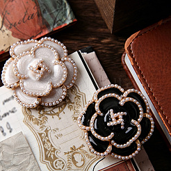 Blumenclips aus Emaille- und Kunststoffperlen&nbsp;AJEW-WH20130-221A-01