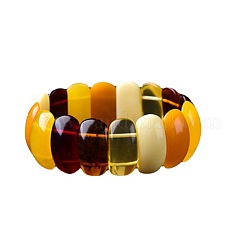Bracelets extensibles rectangulaires en ambre synthétique pour femmes&nbsp;FIND-PW0021-03-1