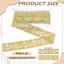 5 Yard Blumen-Spitzenband aus Polyester mit Pailletten&nbsp;SRIB-LP0001-20B