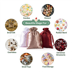 30 Stück 6 Farben Rechteckige Satin-Geschenkverpackungsbeutel mit Kordelzug&nbsp;ABAG-BT0001-04