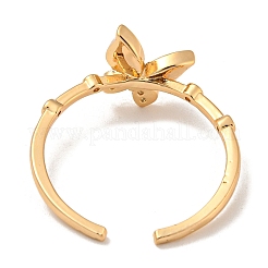 Anelli a polsino aperti in ottone con zirconi cubici&nbsp;RJEW-B052-05G-02