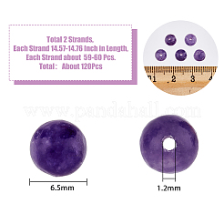 2 filo di perline di pietra mica viola/lepidolite naturale di grado A&nbsp;G-HY0001-30