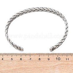 Bracelets manchettes rétro en acier inoxydable chirurgical 316&nbsp;BJEW-C142-14B-AS